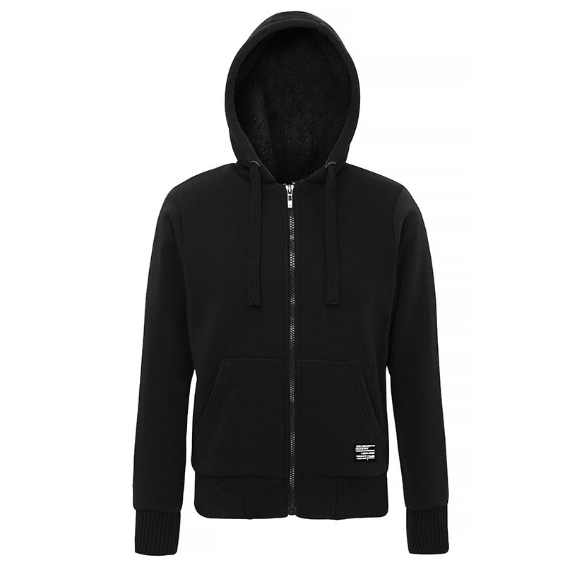 Affordable Fashion Sherpa fleece lined zip hoodie zwart