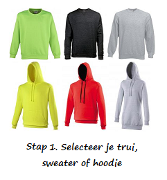 Stap 1 sweater bedrukken