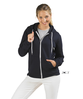 Sols Silver Unisex Zip Hooded Silver 1