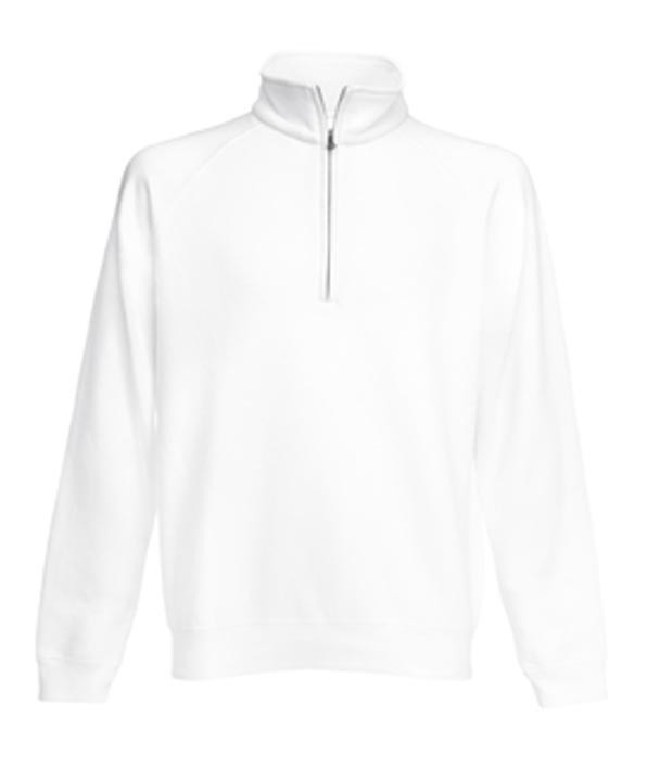 Fruit of the Loom Zip Neck Sweater White