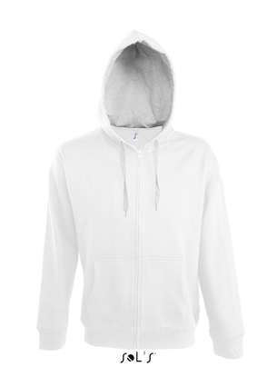 Sols Soul Men Contrast Zip Hooded sweatshirt White - Grey Melange