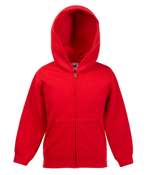 Fruit of the Loom Kids Zip Hoodie Sweater Red