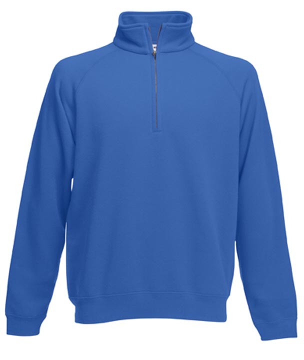 Fruit of the Loom Zip Neck Sweat Royal Blue