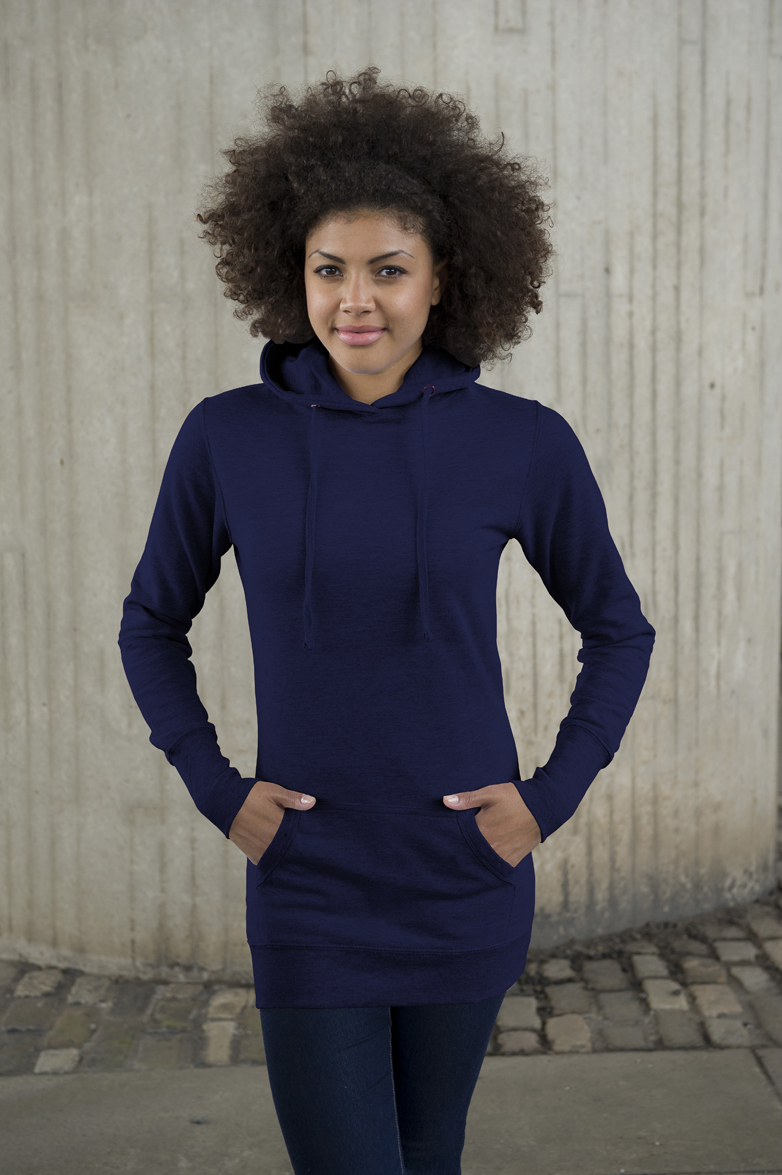 AWDis Girlie Longline Hoodie New French Navy