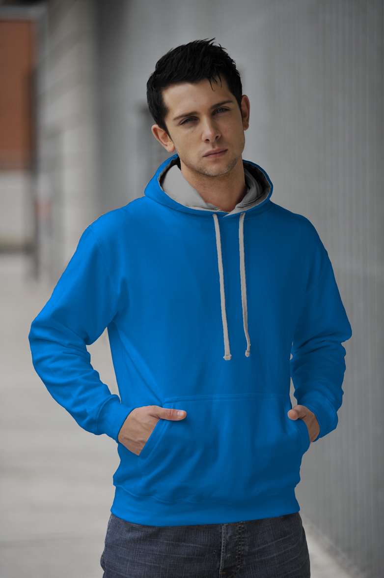 Varsity Hoodie Sapphire Blue - Heather Grey