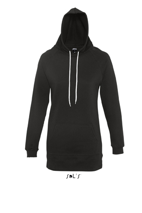 Sols Street Longline Lady Hooded Sweater Black