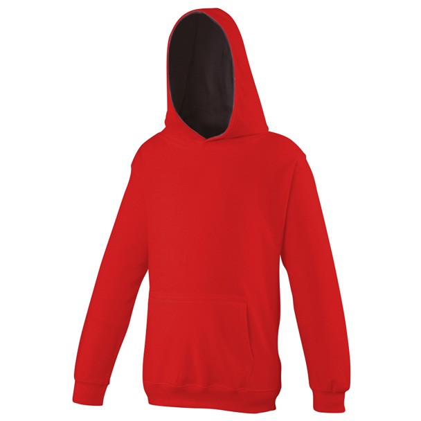 AWDis Kids Varsity Hoodie Kind Fire Red Jet Black