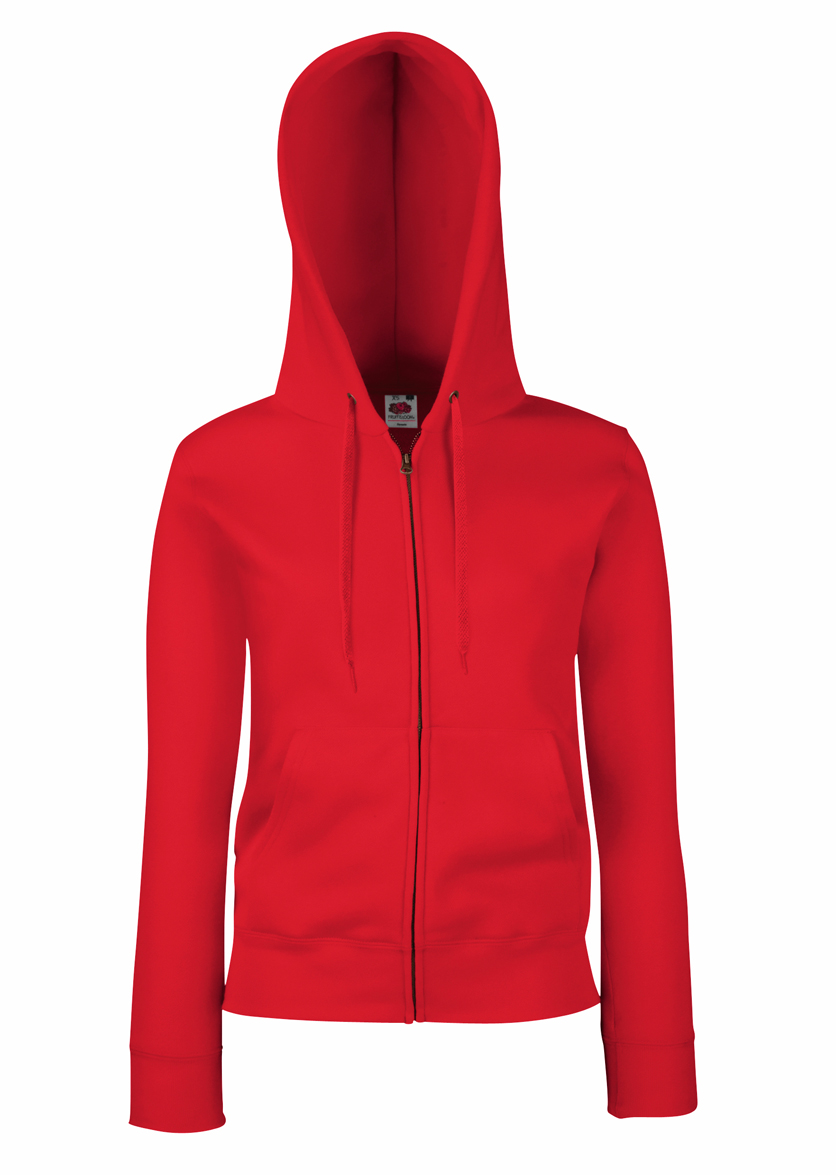 Fruit of the Loom Lady Fit Hooded Jacket 621180 Red