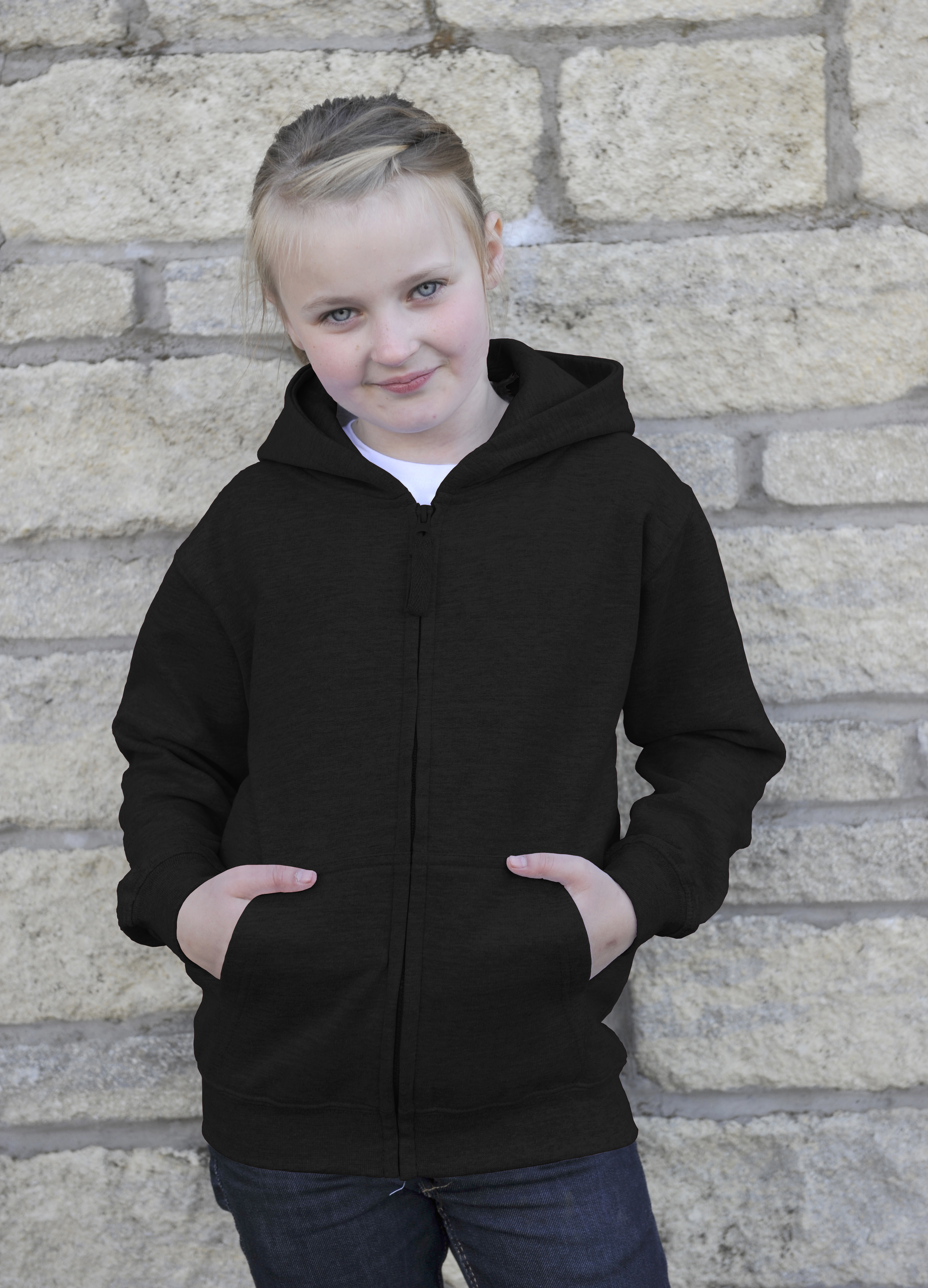 AWDis JH050J Kids Zoodie Jet Black