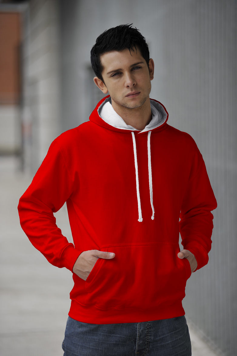 Varsity Hoodie Fire Red - Arctic White
