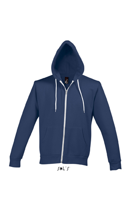 Sols Silver Unisex Zip Hooded Abyss Blue