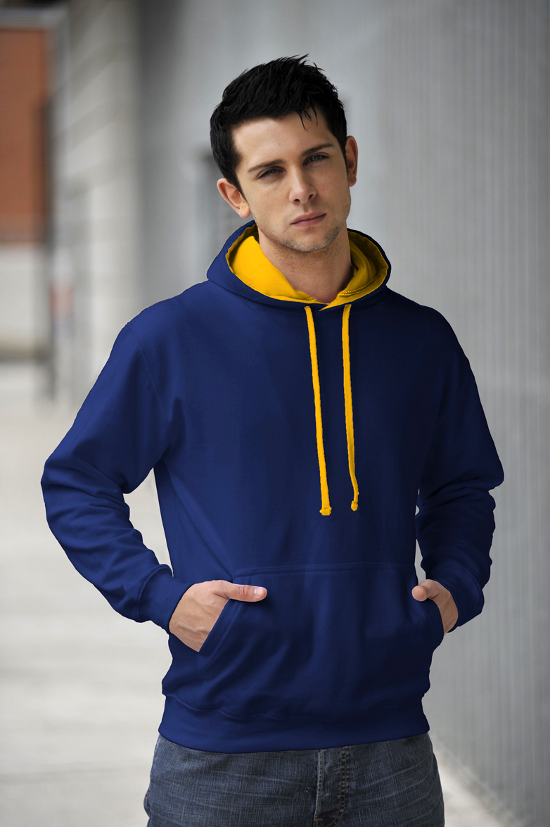 AWDis Varsity Hoodie Royal Blue & Sun Yellow