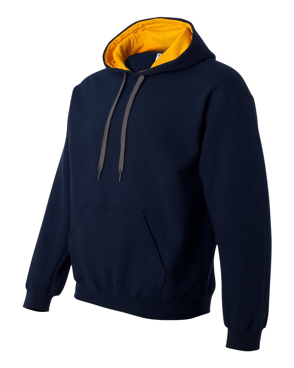 Gildan Heavy Blend Contrasted Hoodie GI185C00 Navy - Gold