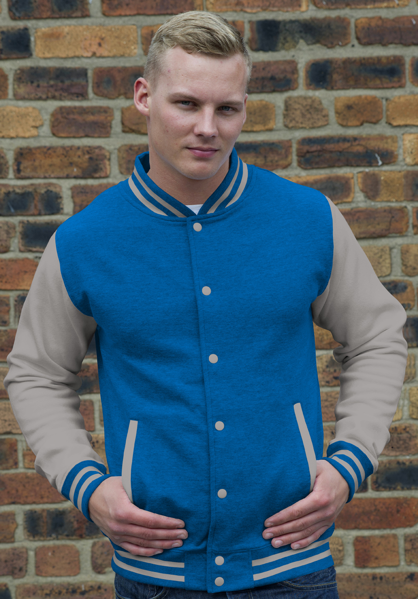 JH043 Sapphire Blue - Heather Grey