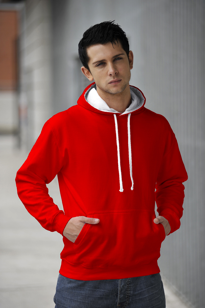 AWDis JH003 Varsity hoodie Fire Red 