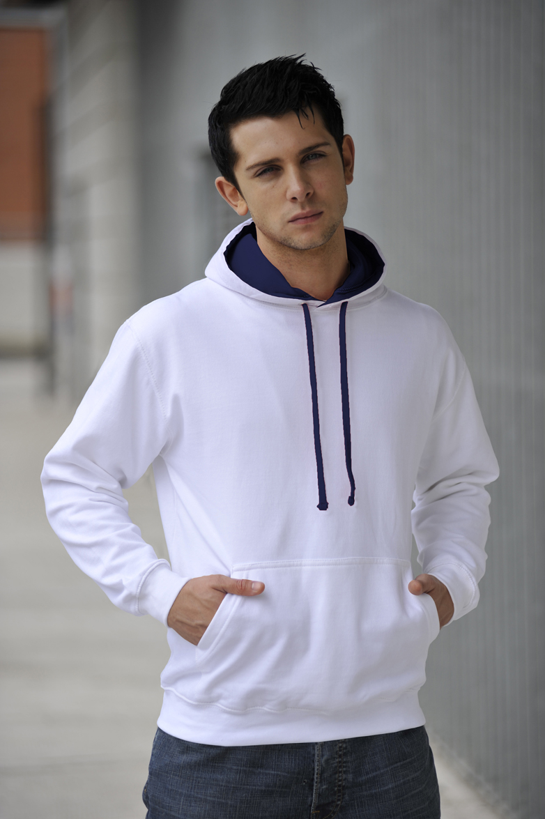 Varsity Hoodie Arctic White - French Navy