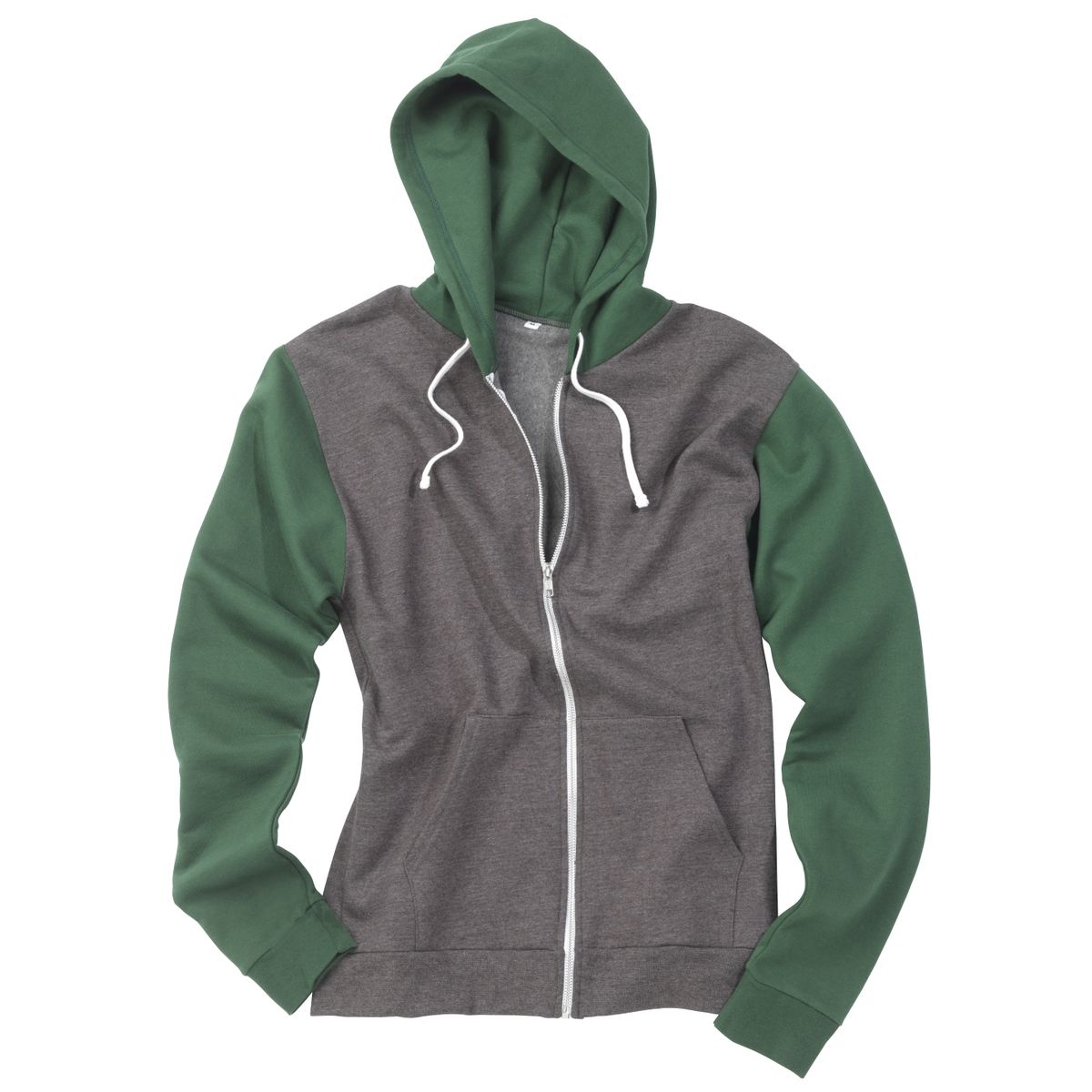 AWDis Retro Zoodie Charcoal - Bottle Green