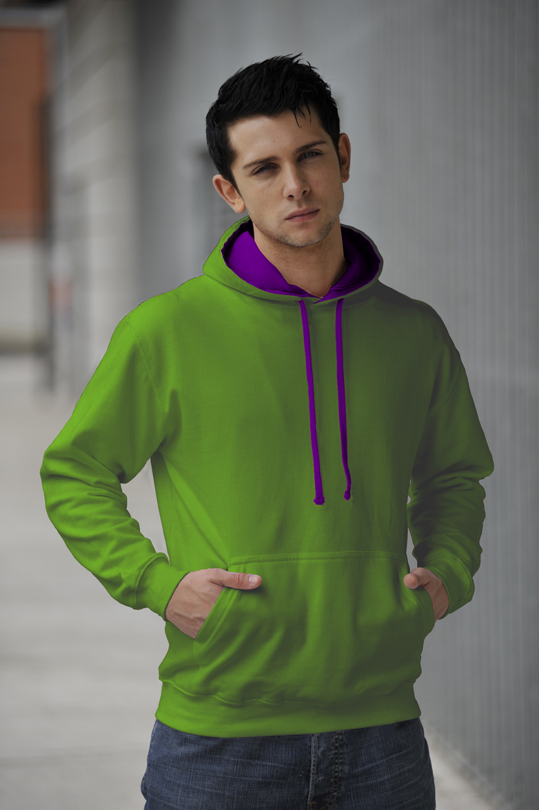 Varsity Hoodie Lime Green - Magenta Magic