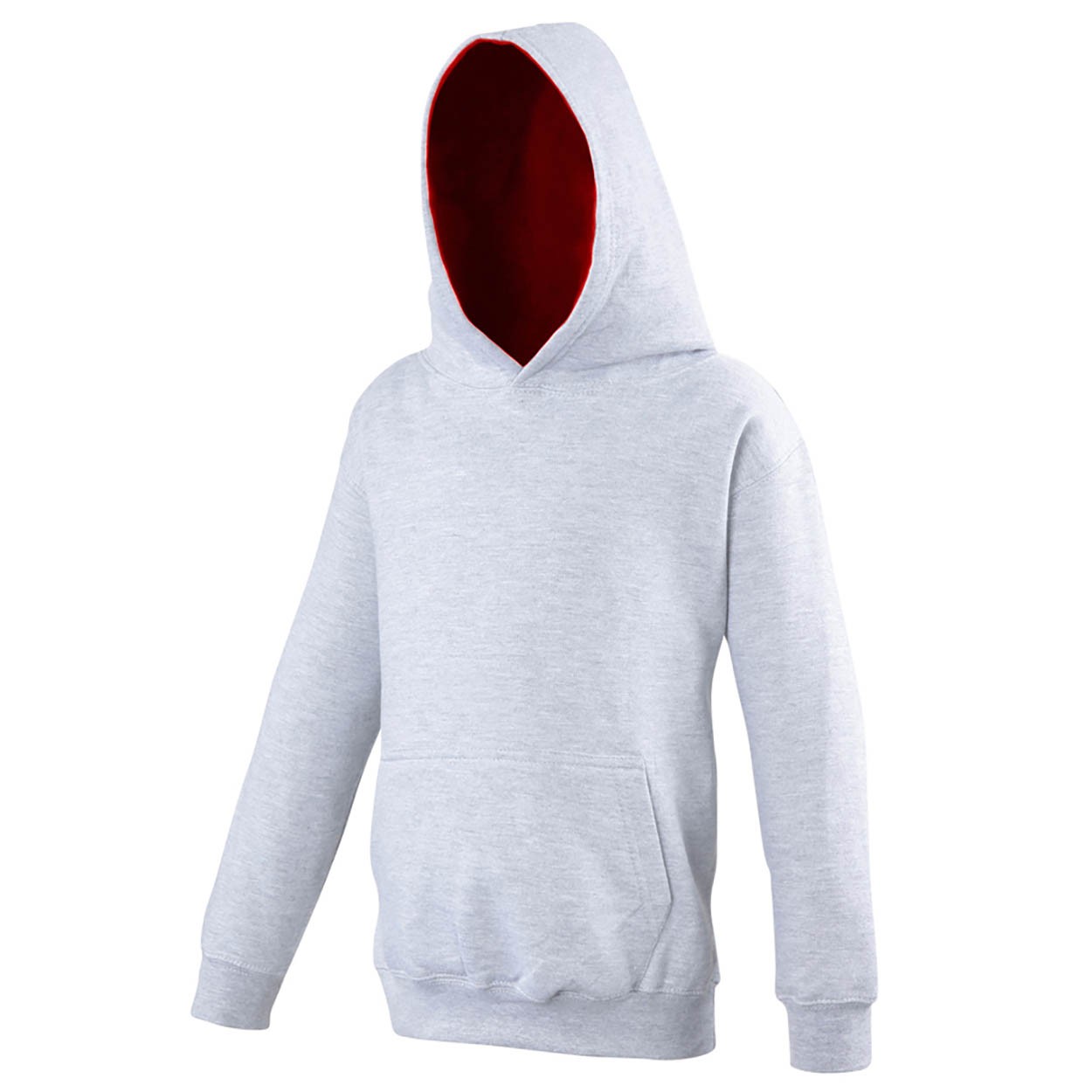 AWDis Kids Varsity Hoodie Kind heather grey fire red