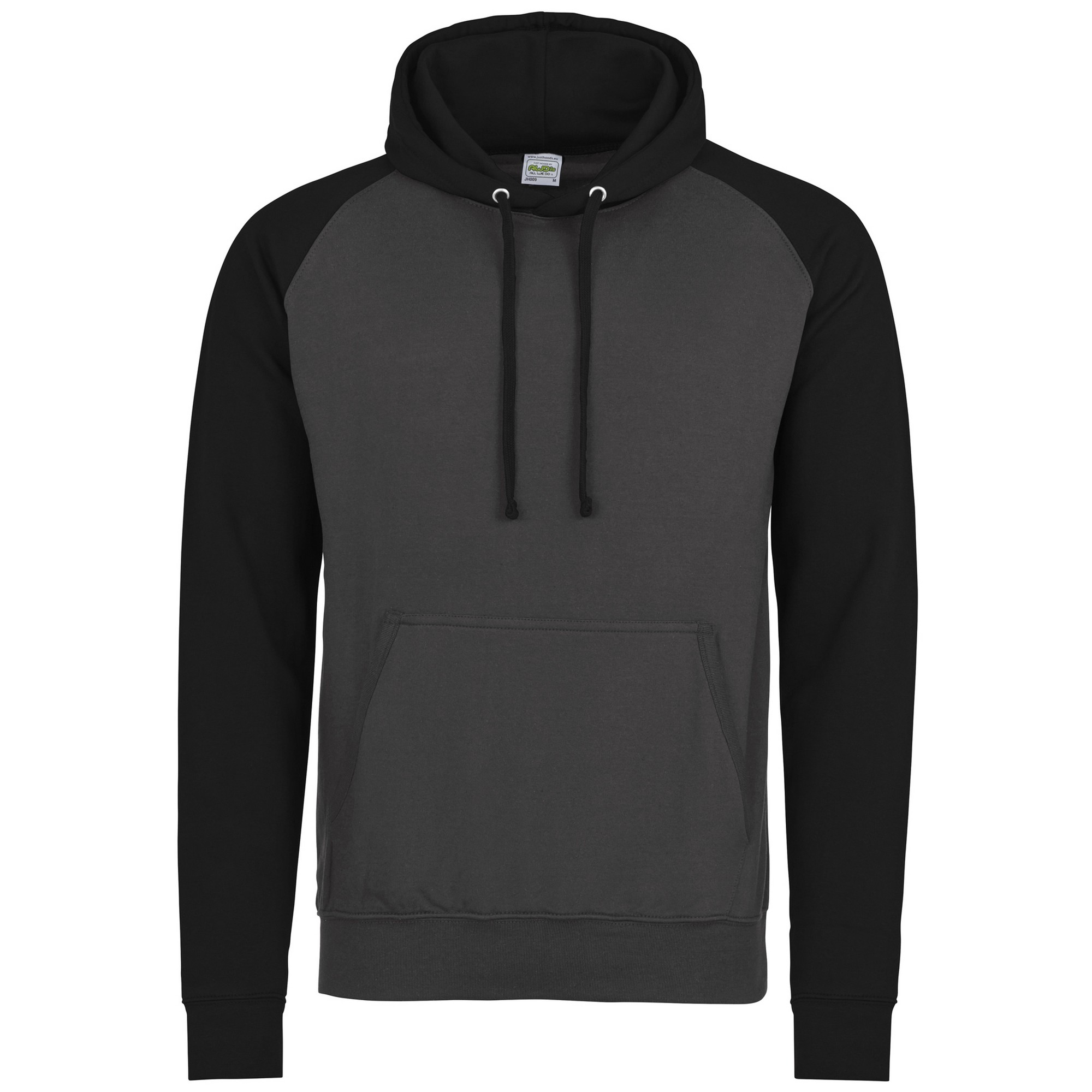 AWDis Hoods Kids baseball hoodie Charcoal Jet Black