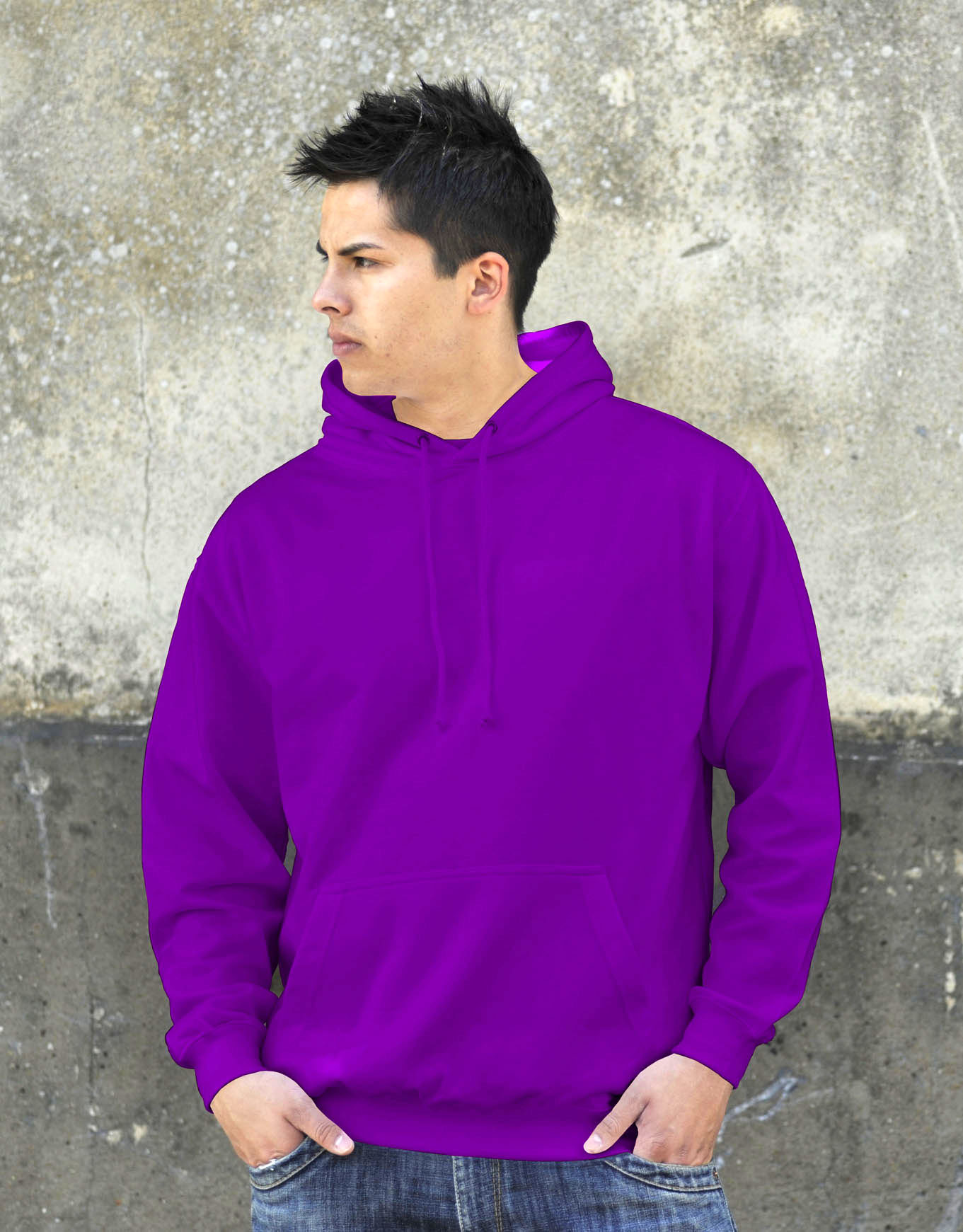 AWDis College Hoodie Magenta Magic