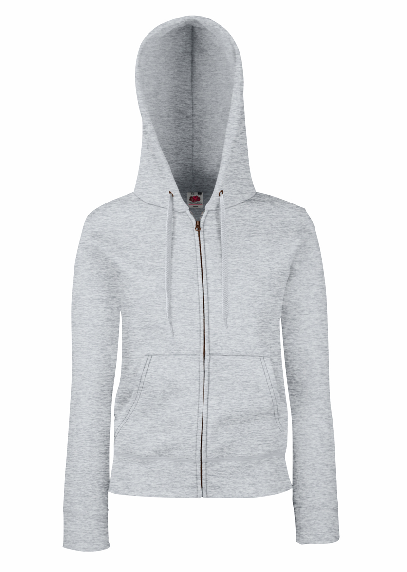 Fruit of the Loom Lady Fit Hooded Jacket 621180 Heather Grey