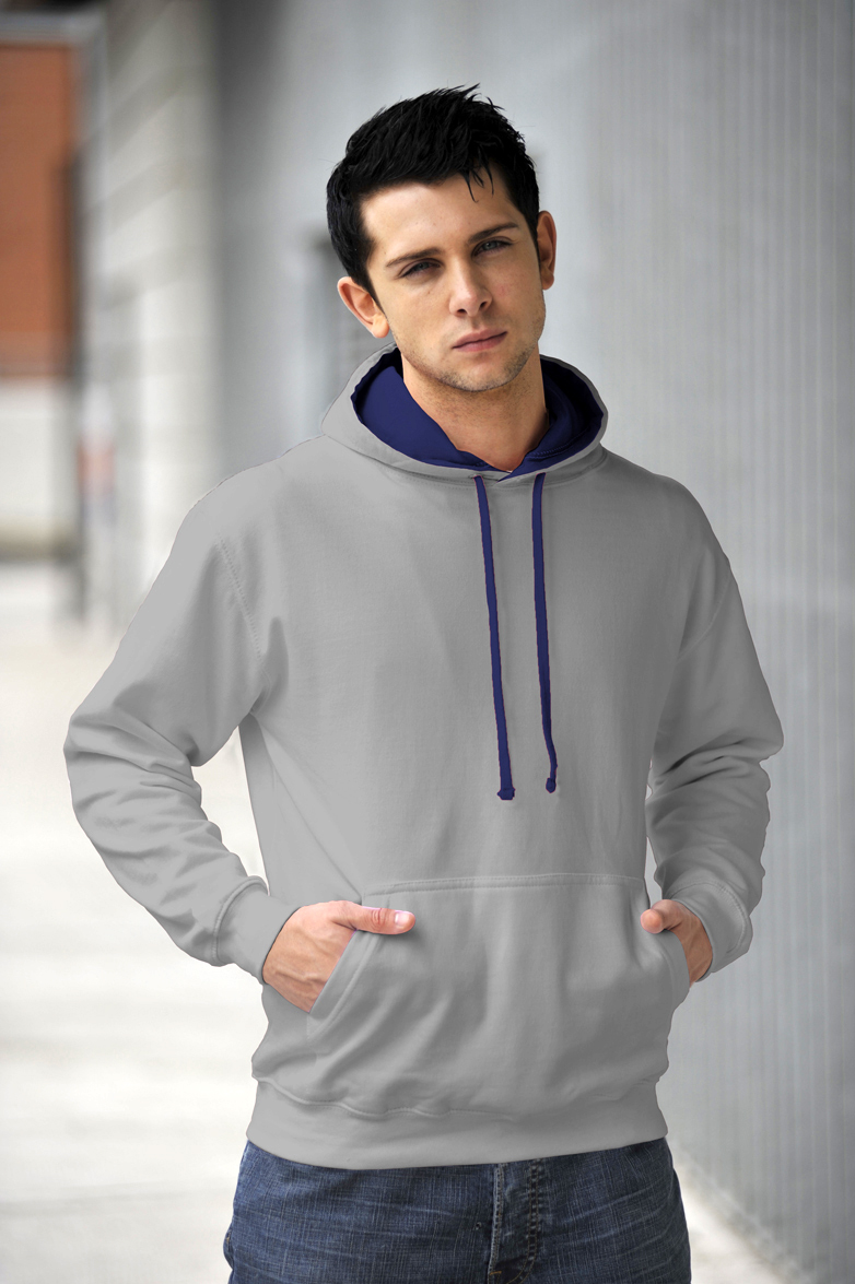 AWDis JH003 Varsity hoodie Heather Grey 
