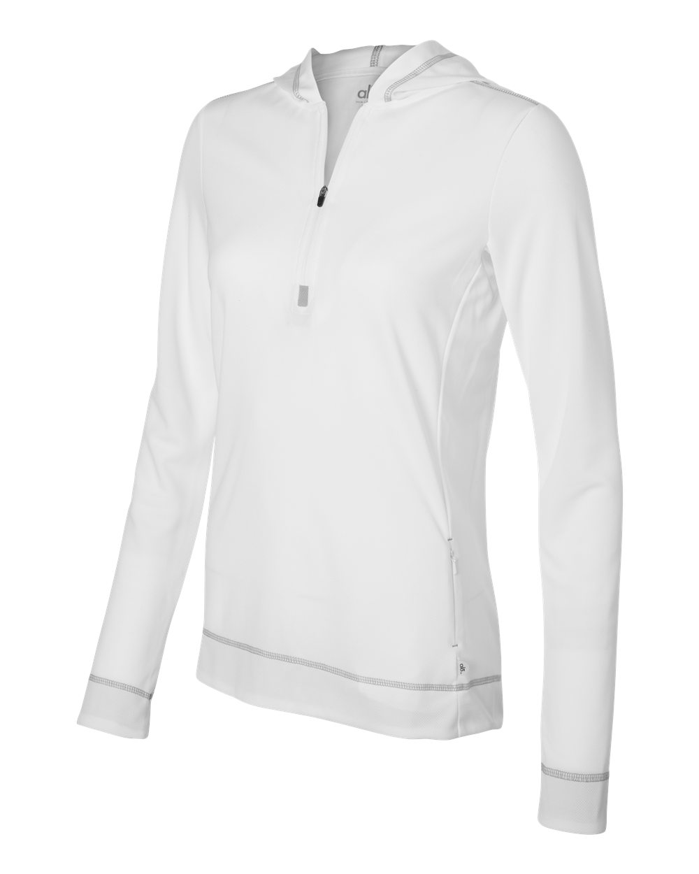 Alo Womens Performance Half Zip Hoodie W3002 White - Grey