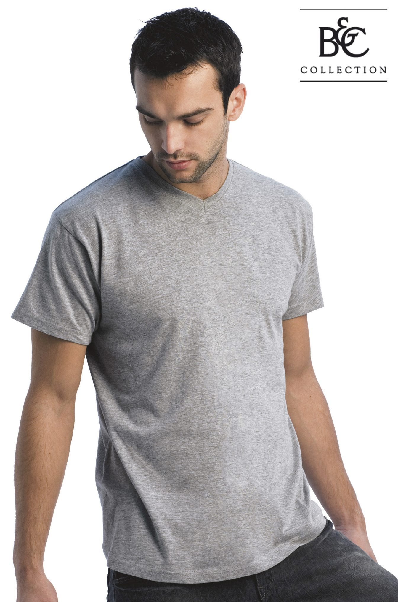 T-shirt met V-neck en korte mouwen