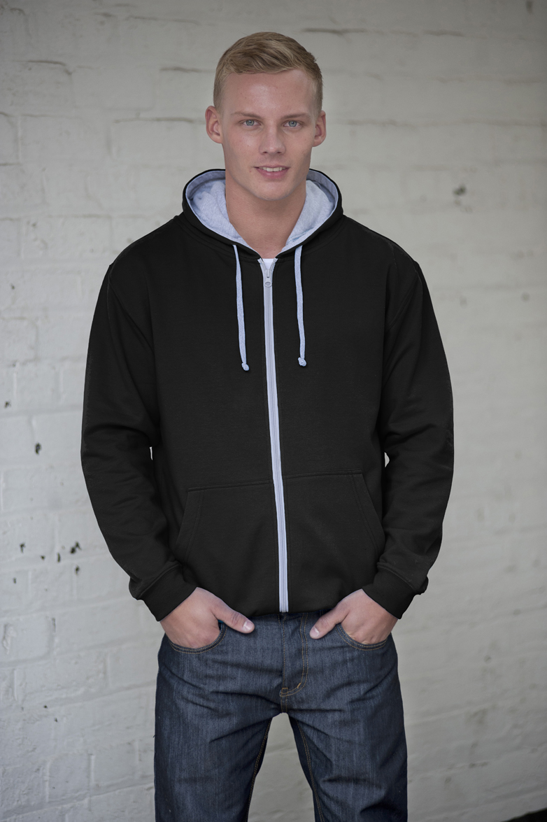AWDis JH053 Jet Black - Heather Grey