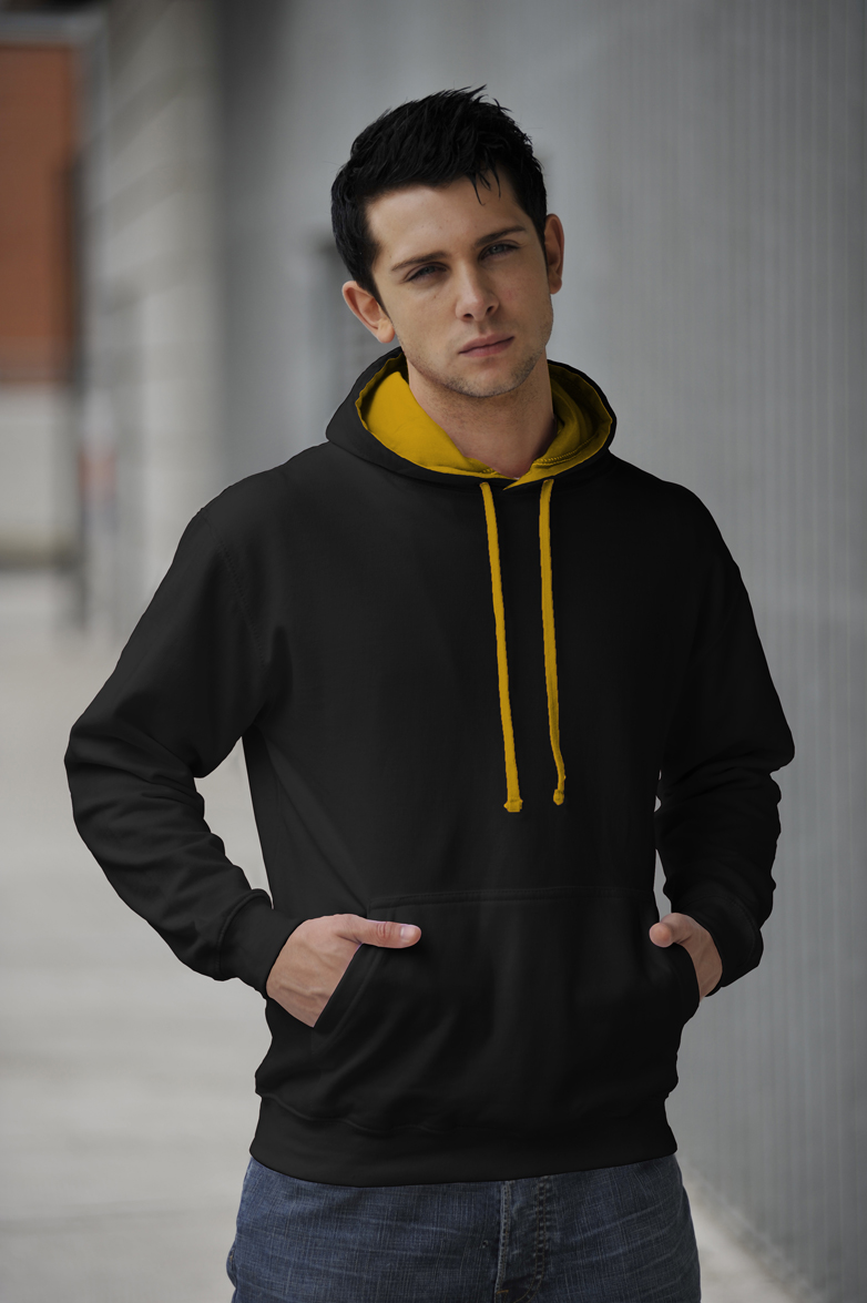 Varsity Hoodie Jet Black - Gold