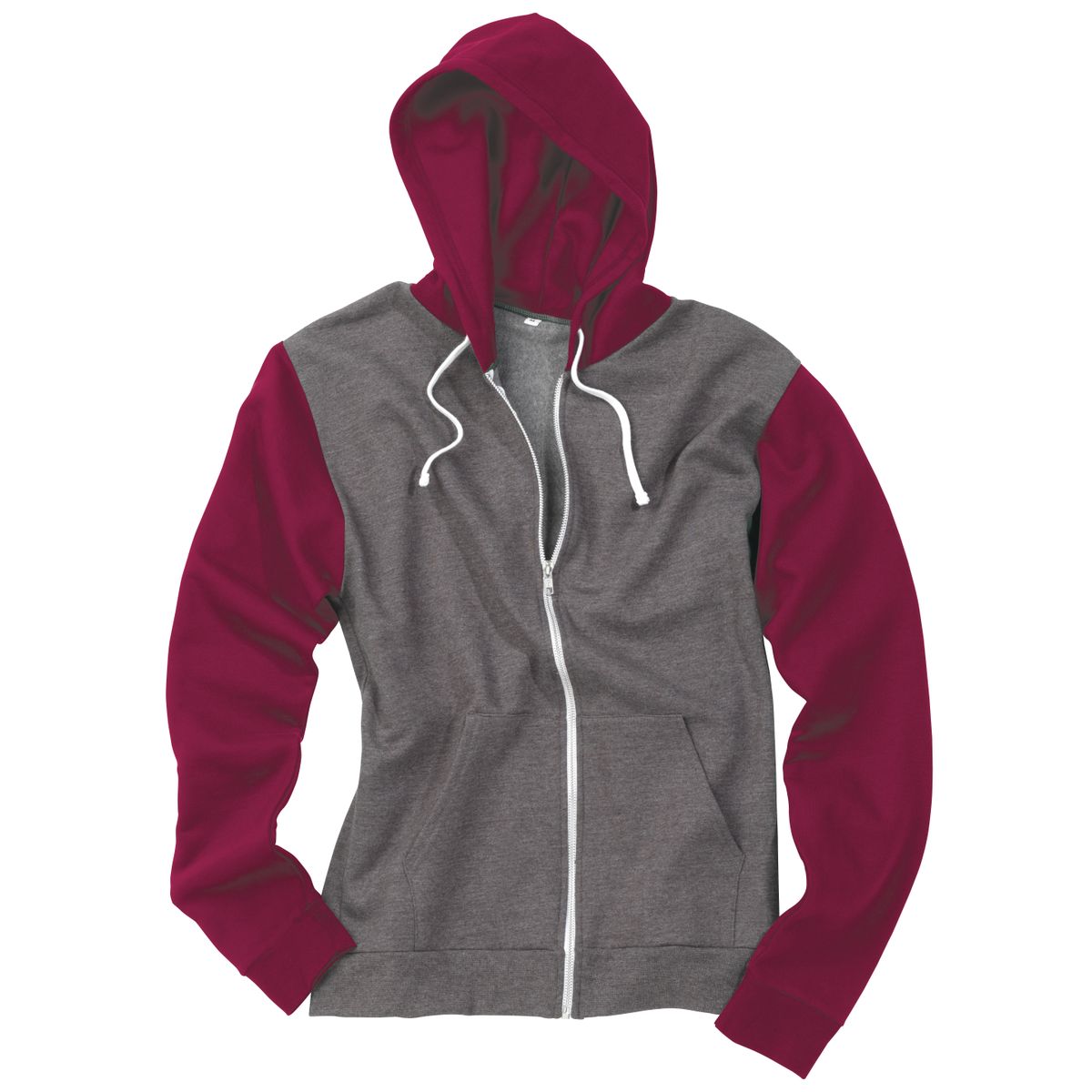 AWDis Retro Zoodie Charcoal - Burgundy