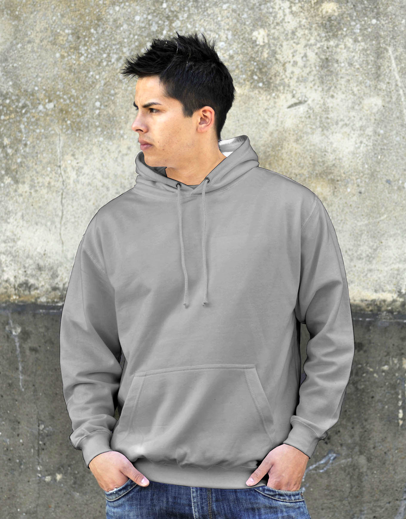 AWDis College Hoodie Heather Grey