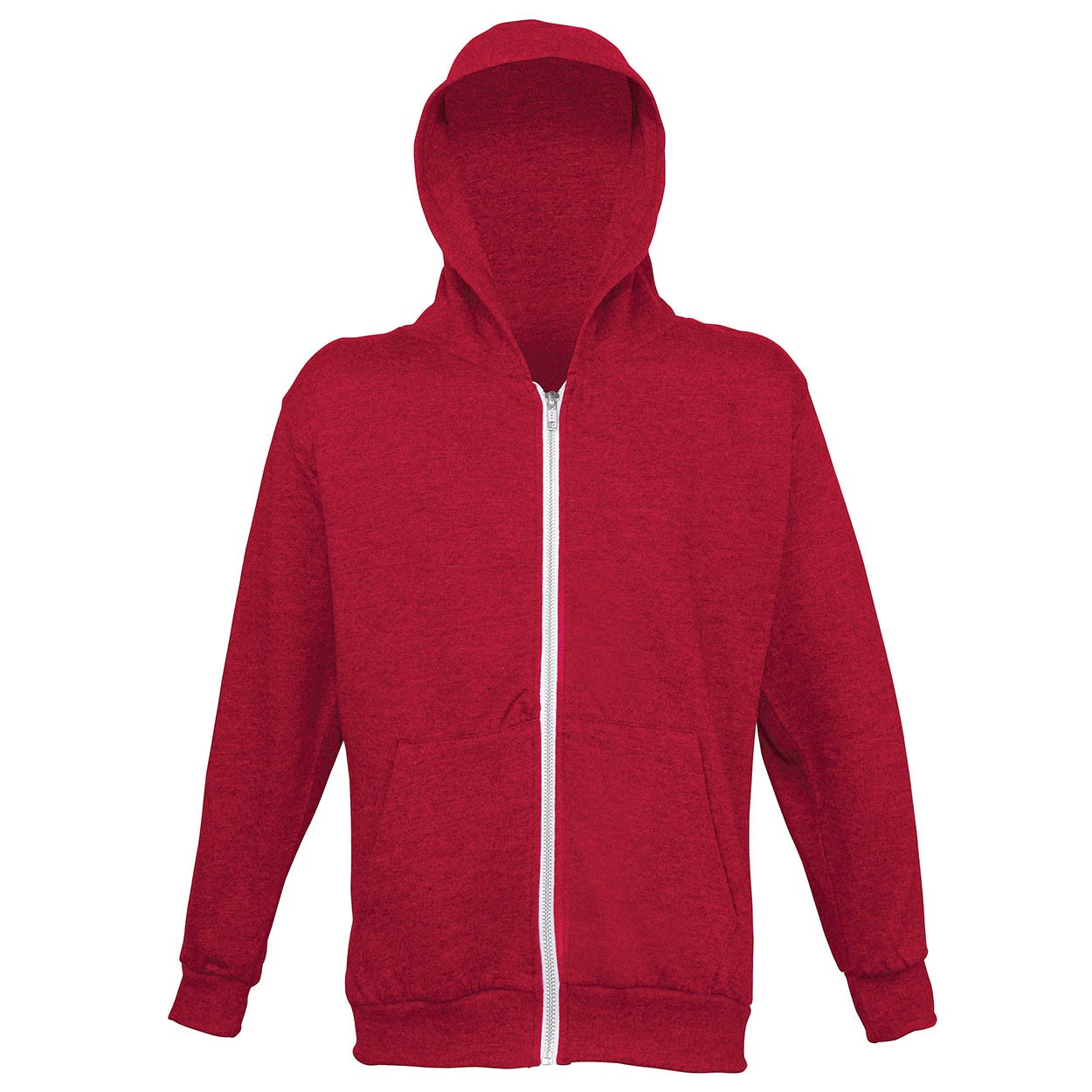 AWDis Hoods Kids heather zoodie red