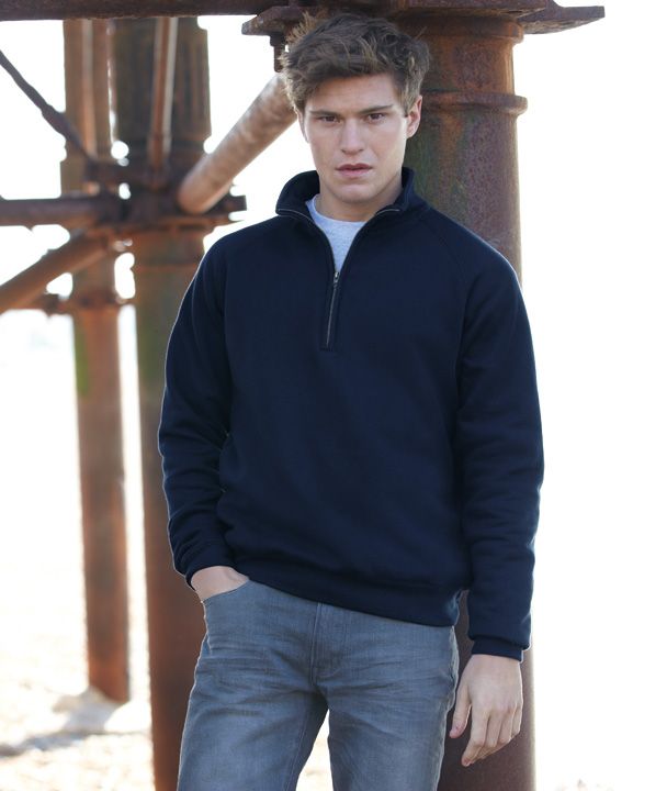 Fruit of the Loom Zip Neck Sweater