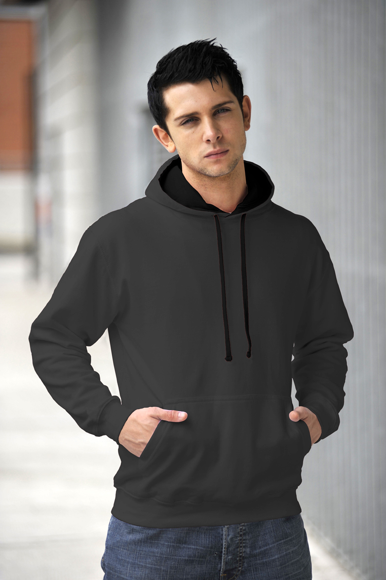 AWDis Varsity Hoodie Charcoal & Jet Black