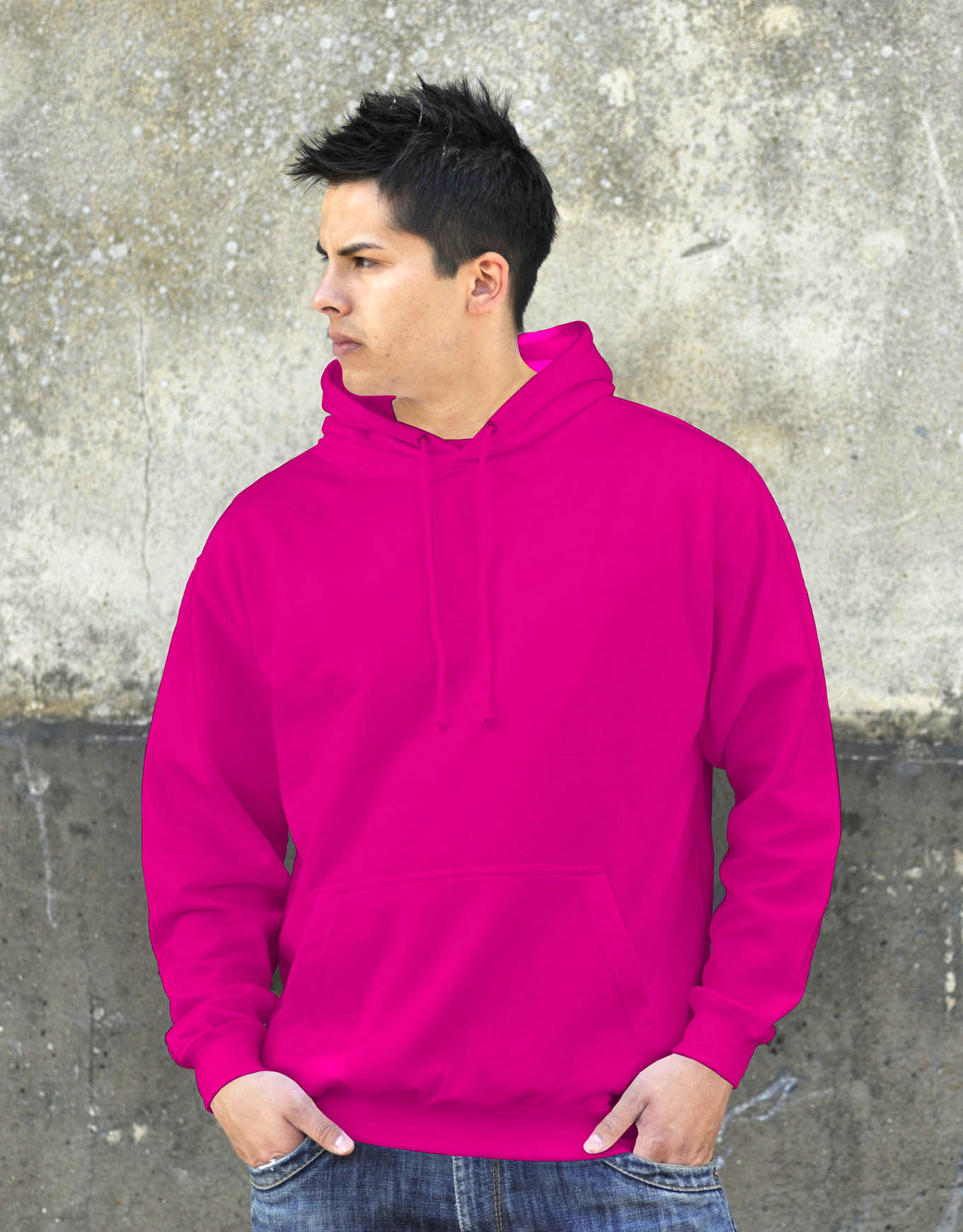 AWDis College Hoodie Candyfloss Pink