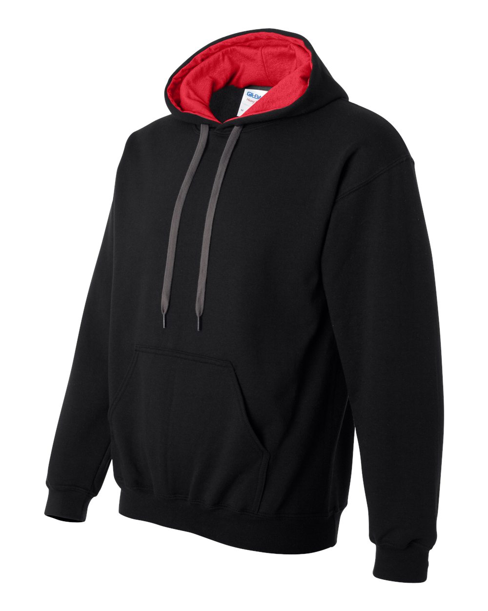 Gildan Heavy Blend Contrasted Hoodie GI185C00 Black - Red