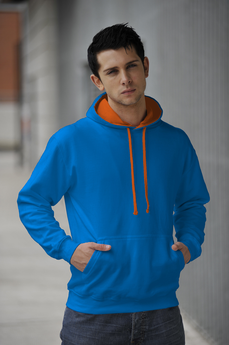 Varsity Hoodie Sapphire Blue - Orange Crush