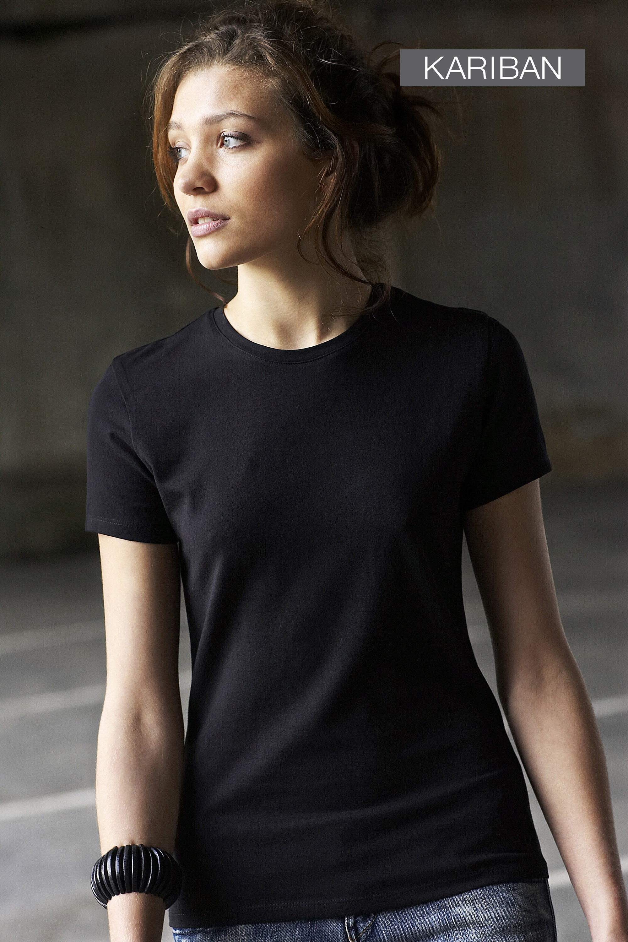 Dames T-shirt met ronde hals en korte mouwen