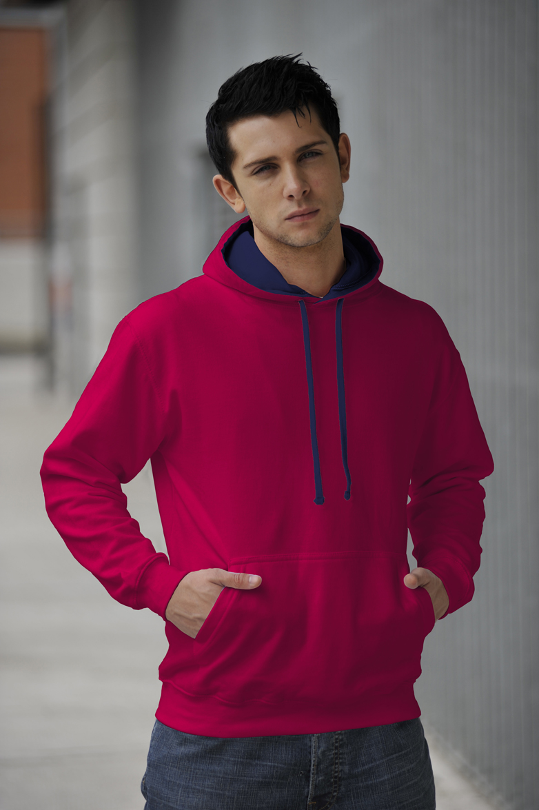 Varsity Hoodie Hot Pink - French Navy