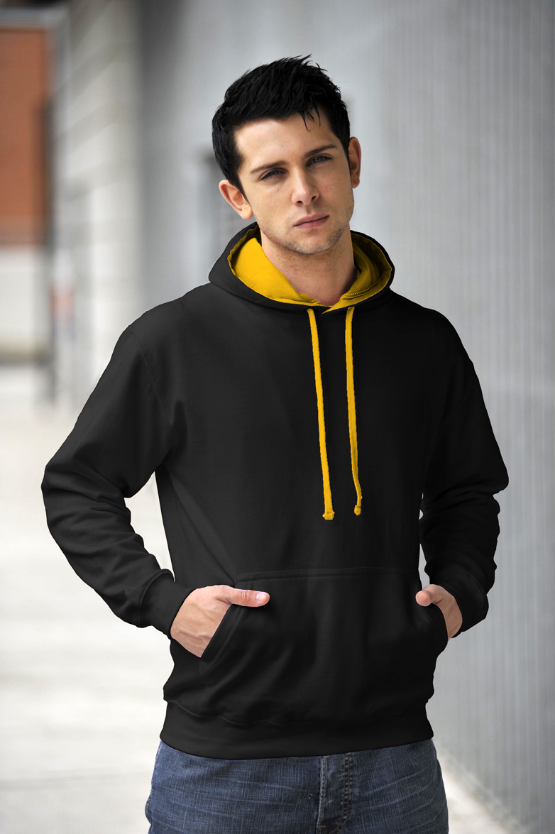 AWDis Varsity Hoodie Jet Black 