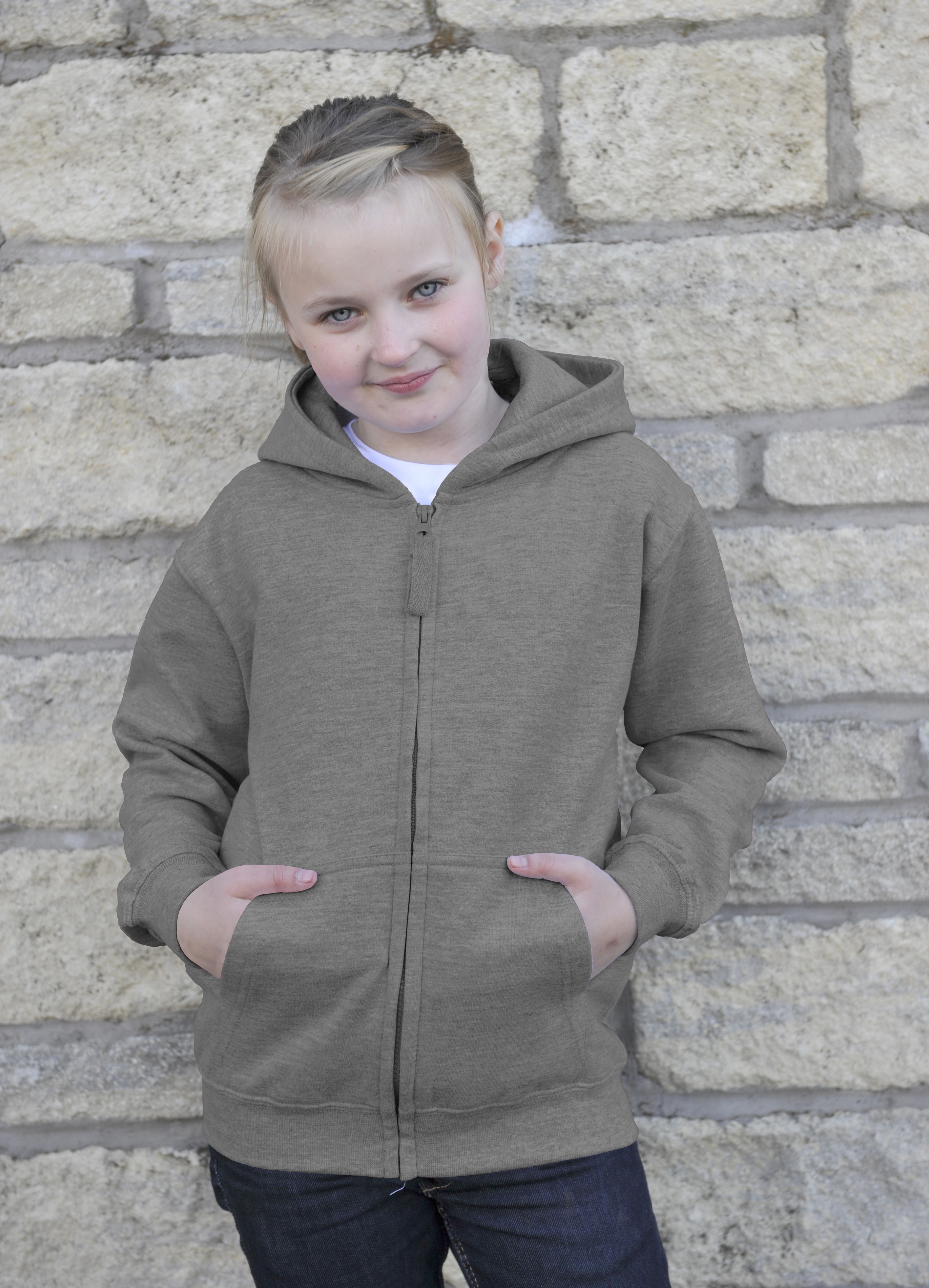 AWDis JH050J Kids Zoodie Heather Grey