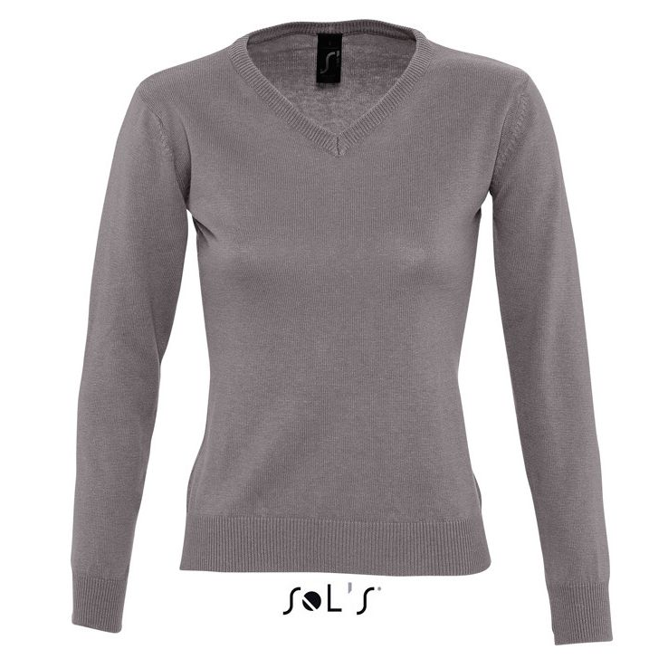 Sols Galaxy Woman V-hals Nette Sweater grey