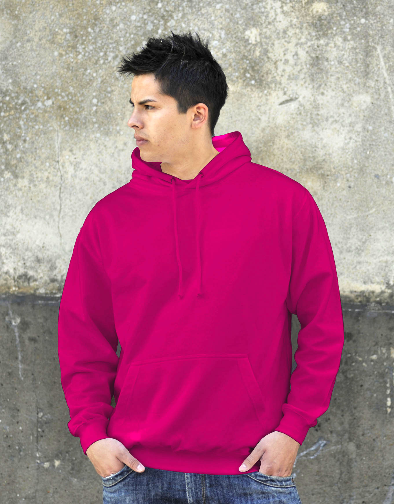 AWDis College Hoodie Hot Pink