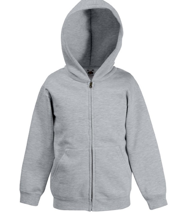 Fruit of the Loom Kids Zip Hoodie Sweater Heather Grey