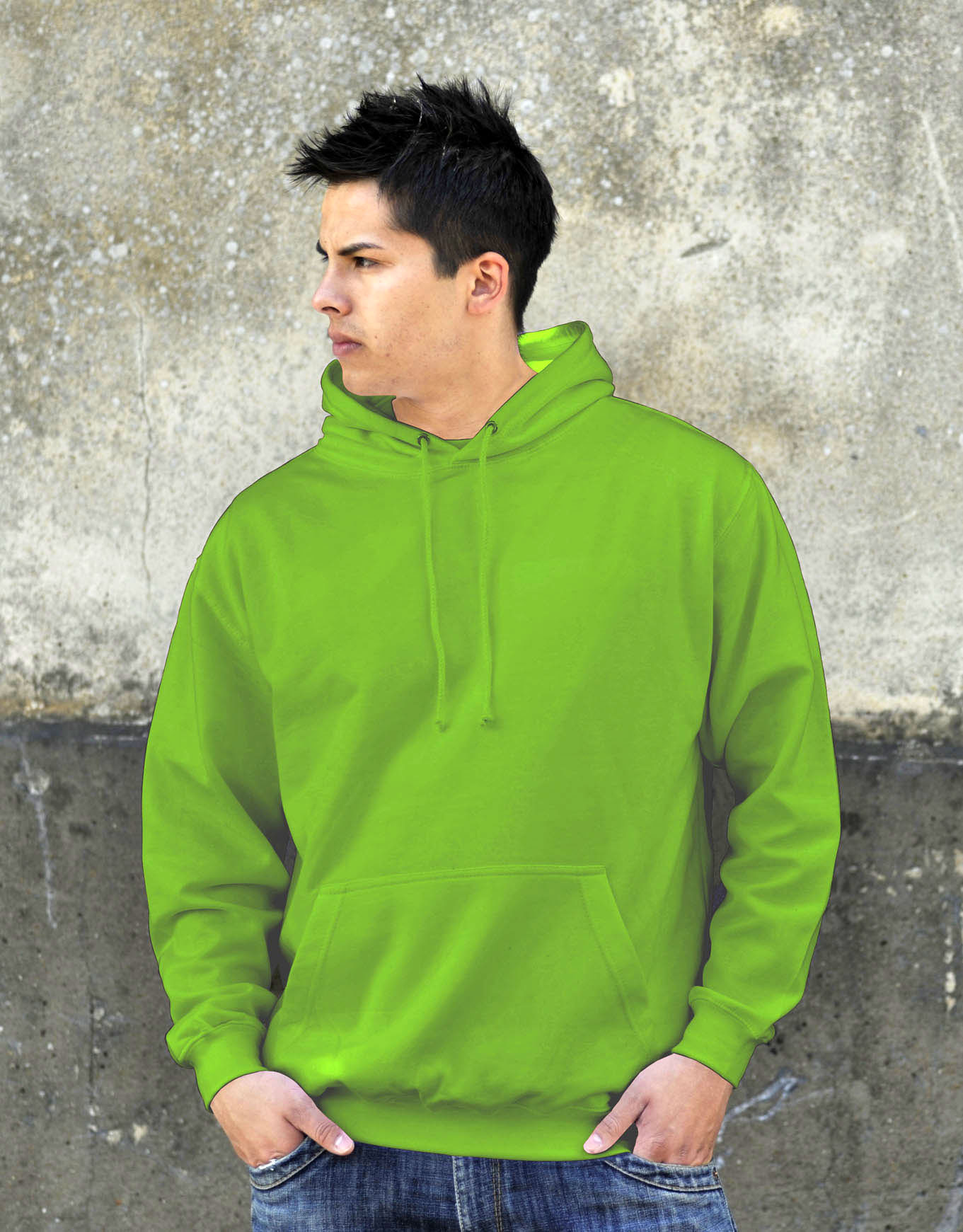 AWDis College Hoodie Lime Green