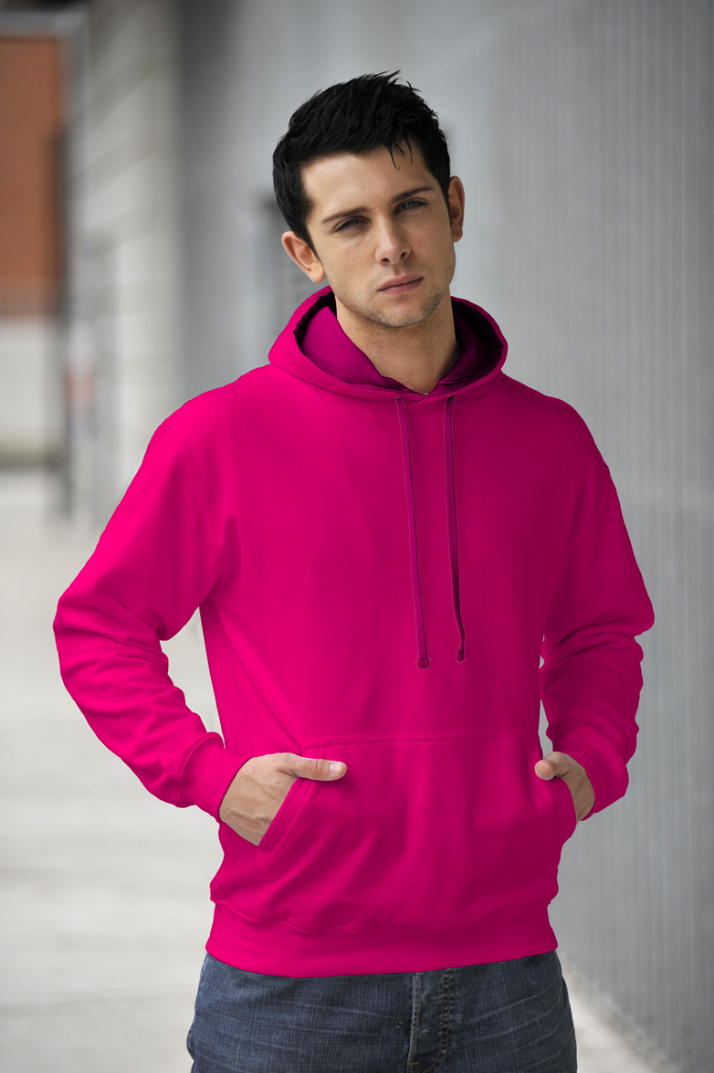 AWDis Varsity Hoodie Candyfloss Pink & Hot Pink
