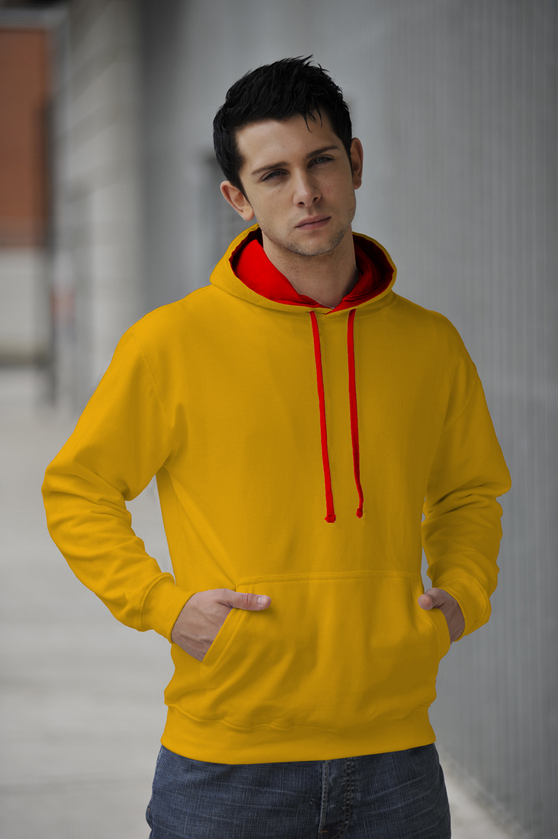 Varsity Hoodie Sun Yellow - Fire Red