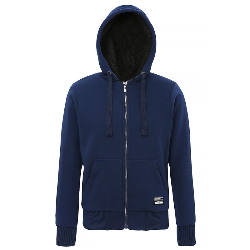 Affordable Fashion Sherpa fleece lined zip hoodie blauw